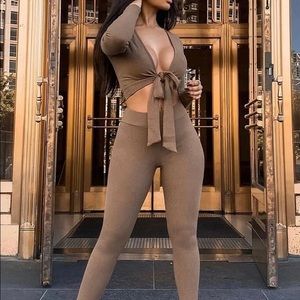 Fashion nova grace sweater set mocha